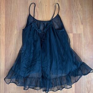 Sheer Black Ruffled Camisole babydoll vintage